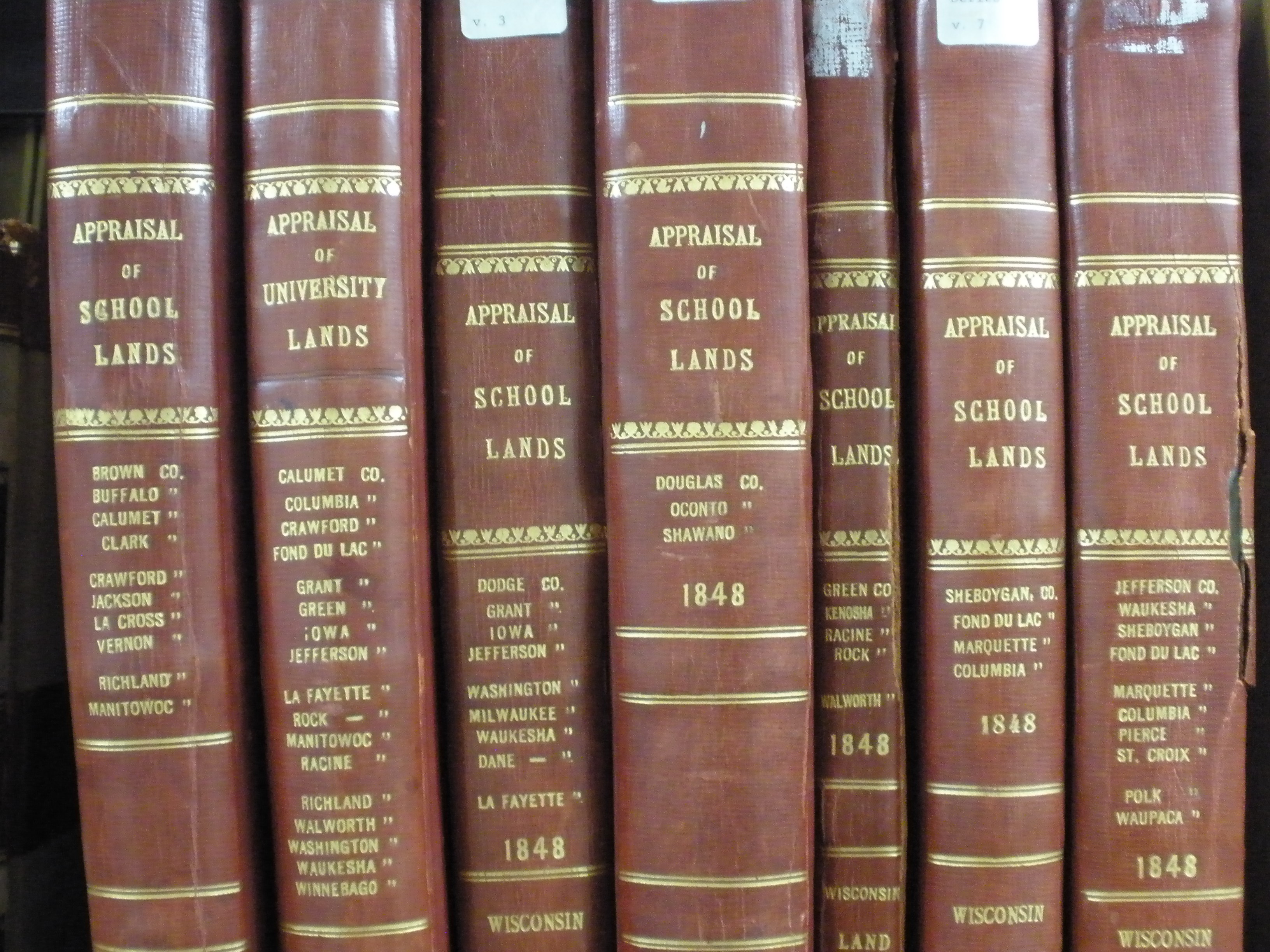 Closeup of some of hte archive books