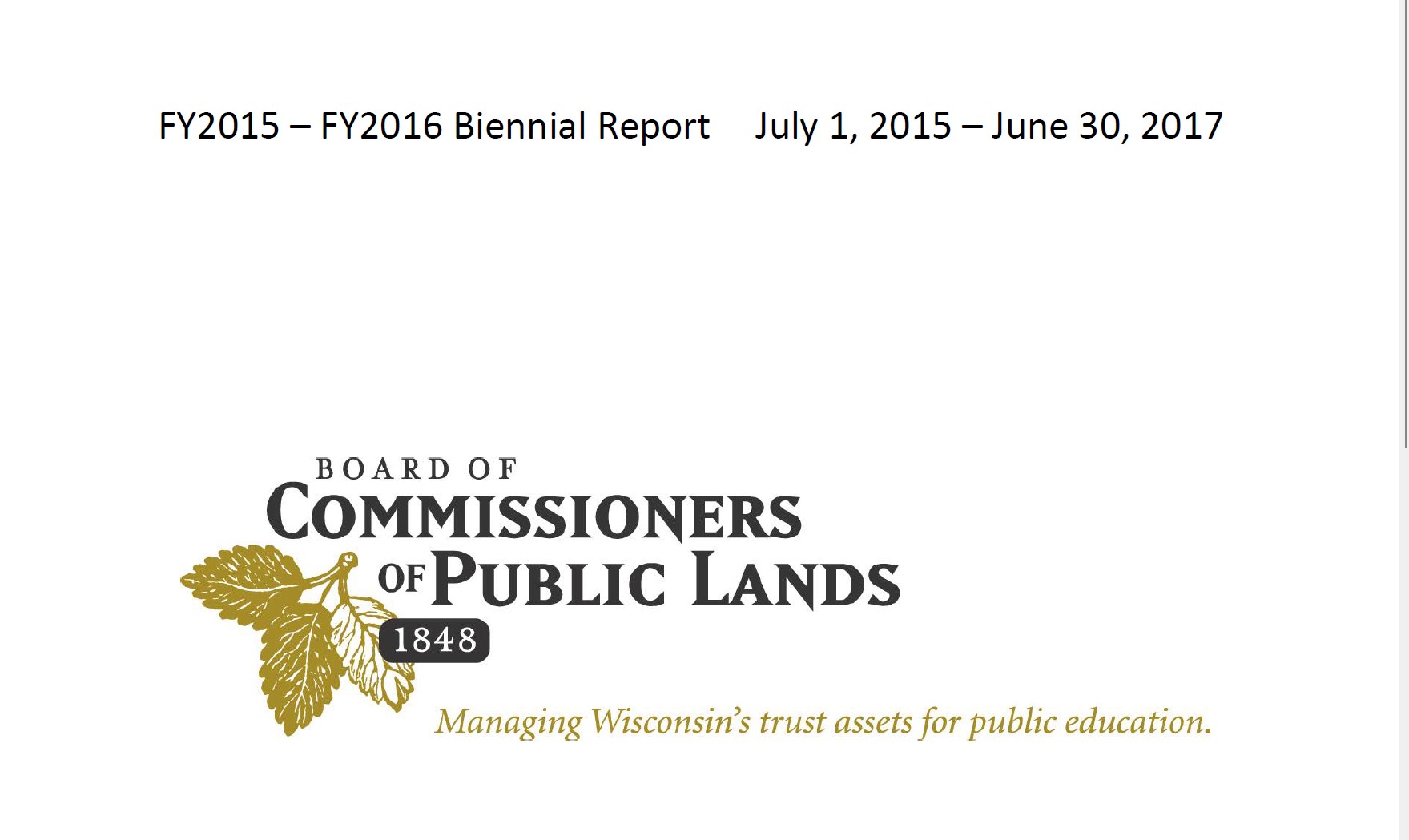 Report cover of 2015-2017 biennial reports with BCPL logo