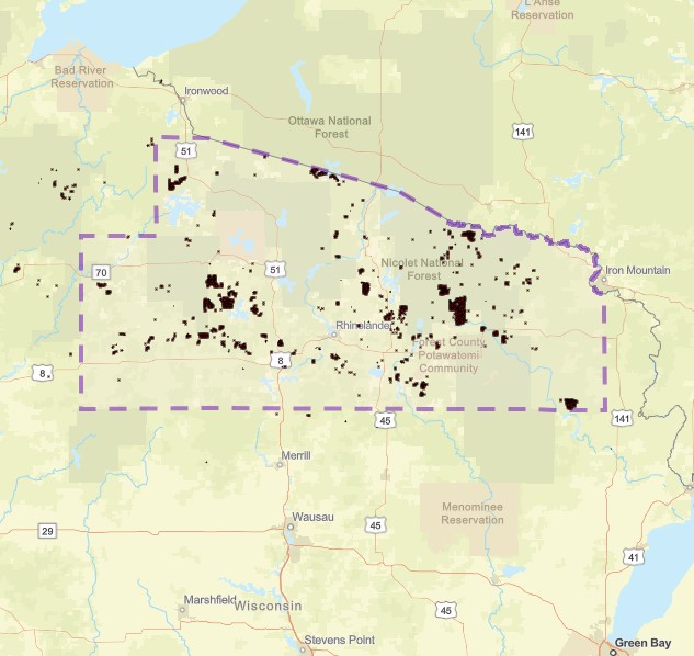 Dashed outline of BCPL's consolidation zone.