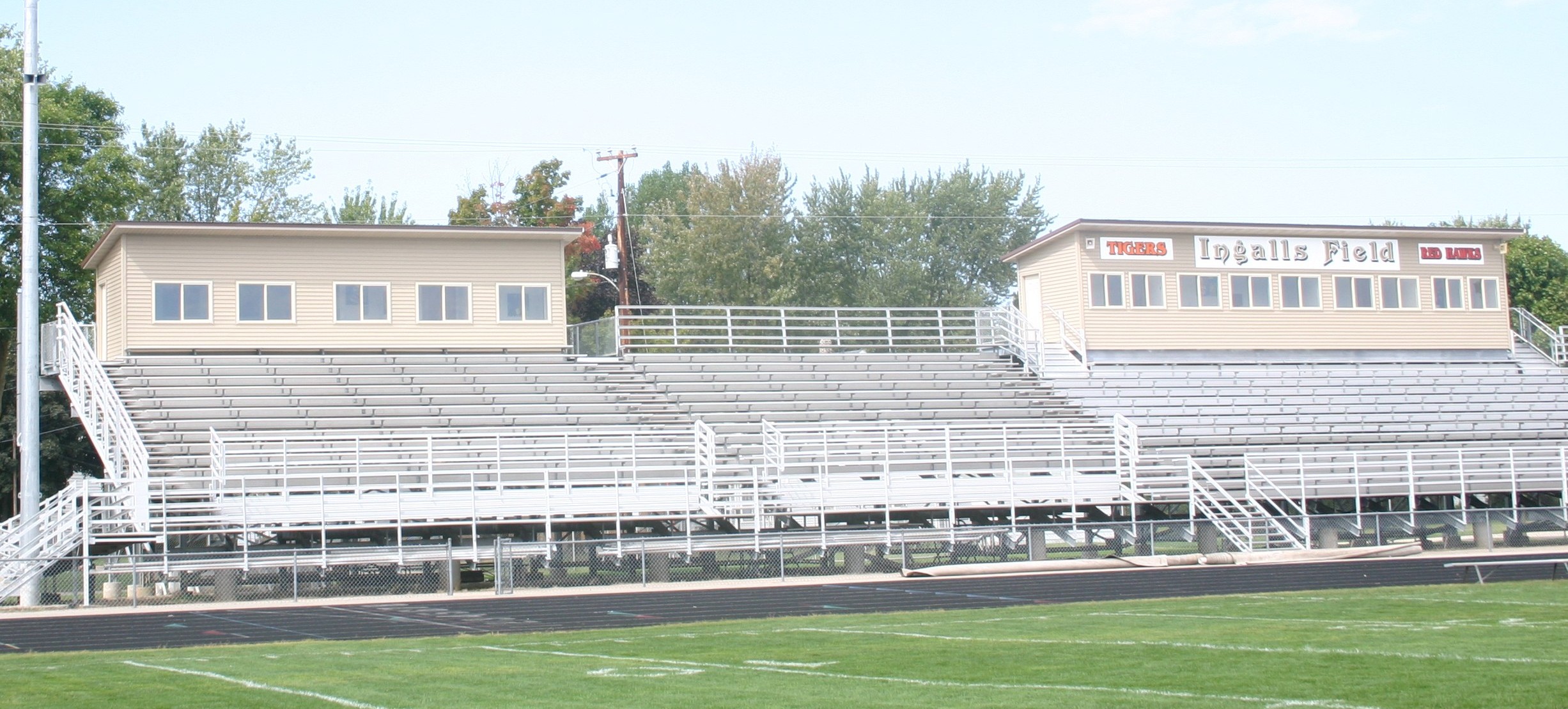 Ripon football field home team bleachers at Ingalls Field