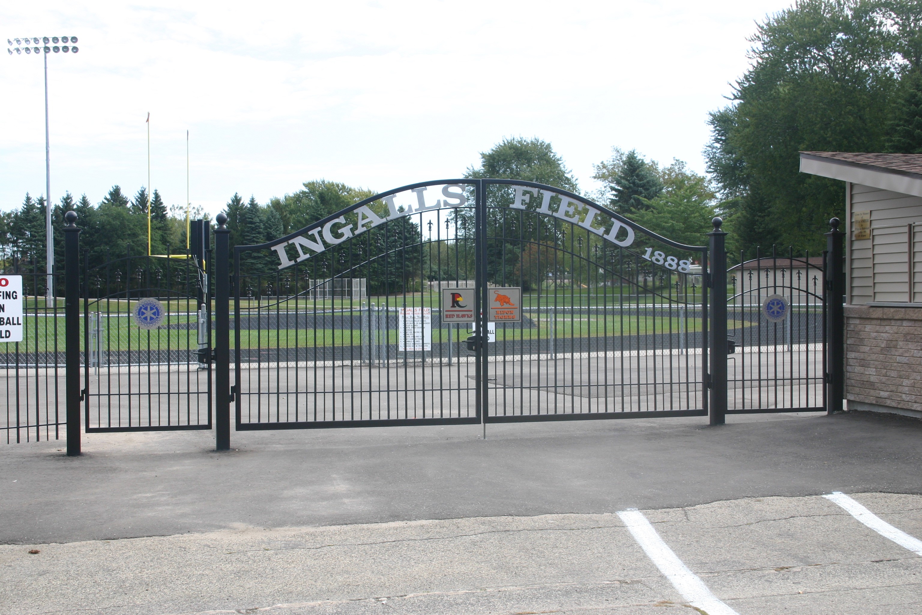 Entrance gate to Ingall's football field