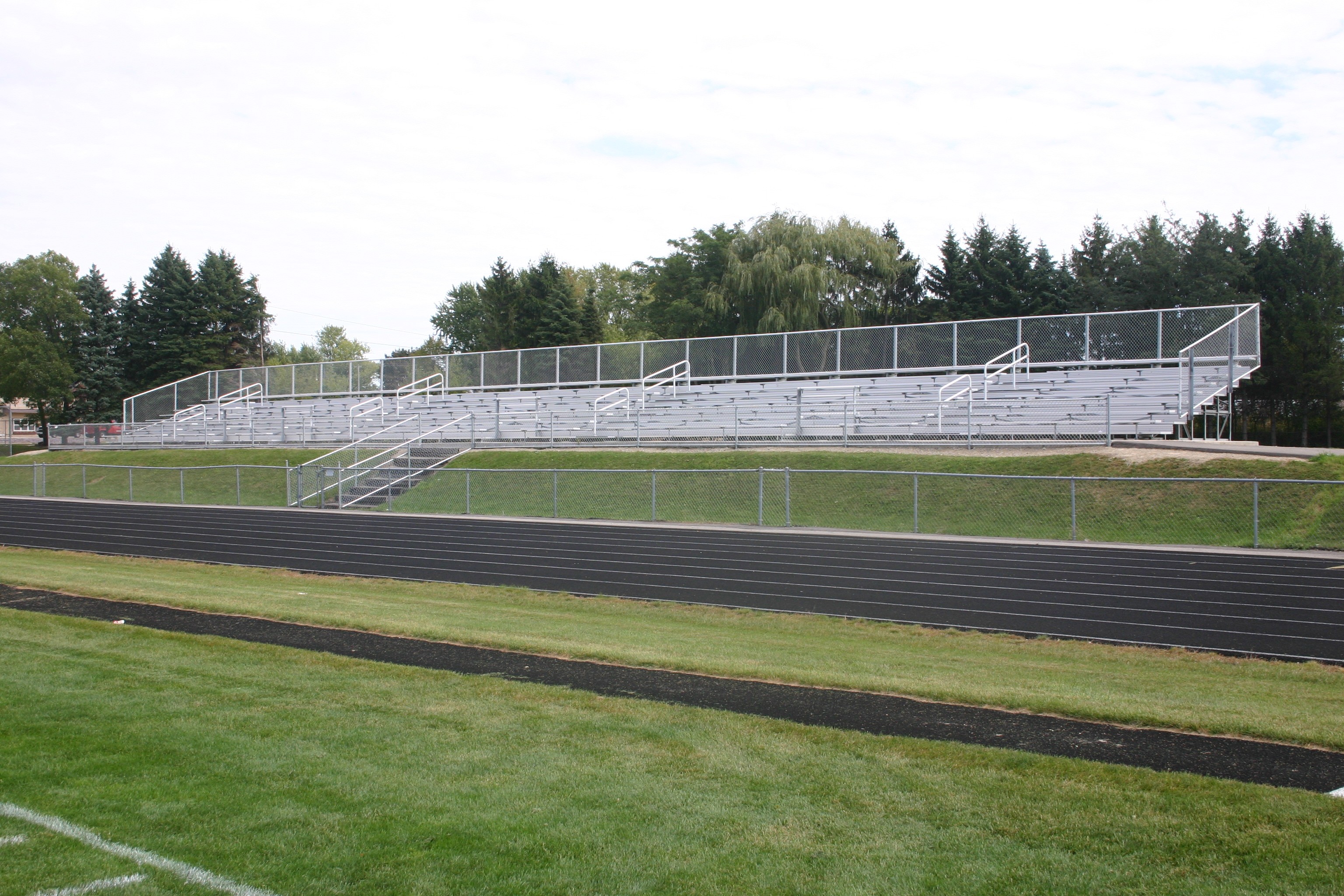 Ripon football field away team bleachers at Ingalls Field