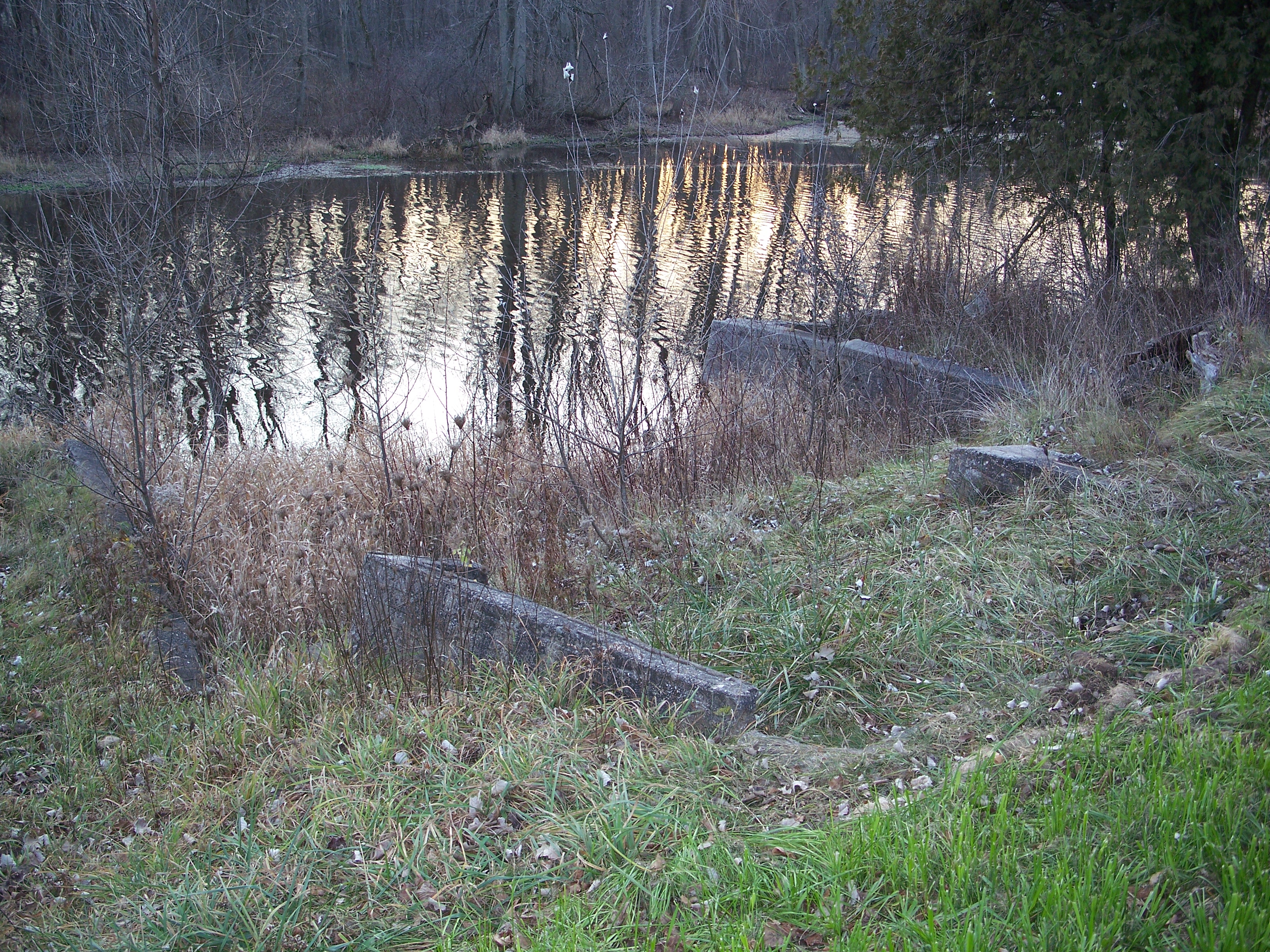 Village of Mishicot proposed handicap ramp area prior to construction - overgrown and inaccessible.